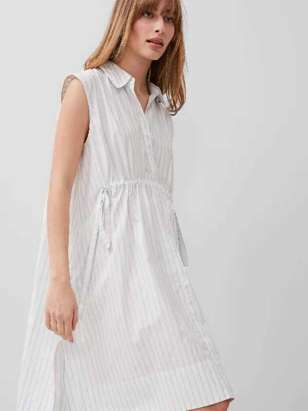 Rhodes Poplin Stripe Shirt Dress A-line Shirt Dress