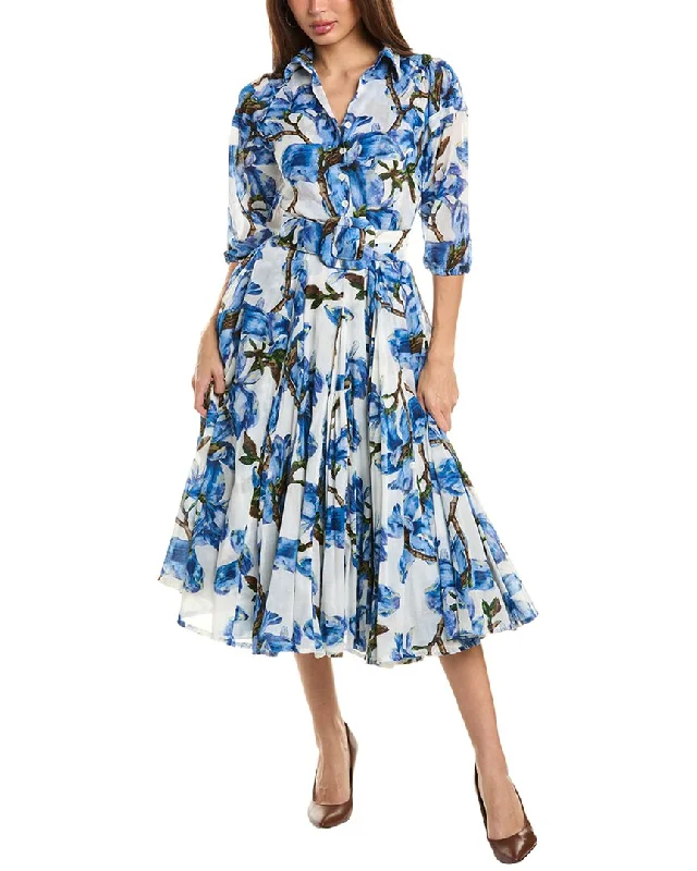 Samantha Sung Birdy Shirtdress Flared Shirt Dress