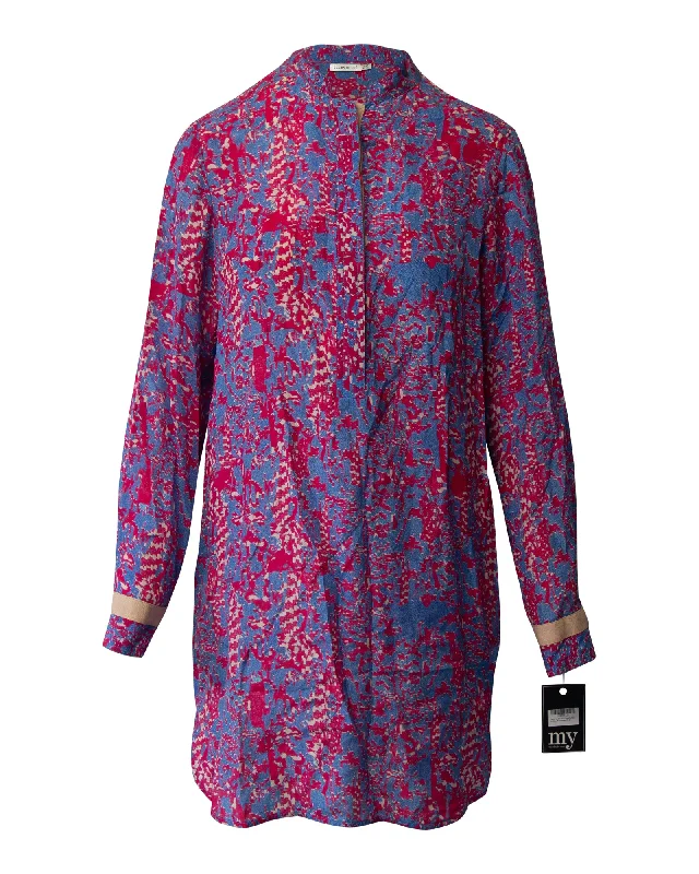 See by Chloe Buttondown Shirt Dress in Phytonskin Print Silk Shirt Dress Chic