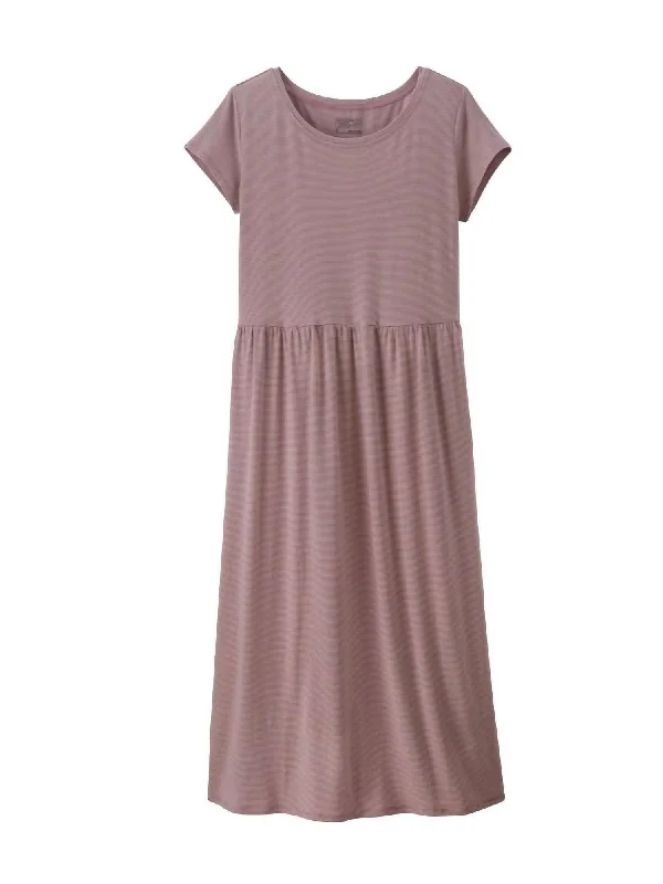 Women's Kamala T-Shirt Dress In Evening Mauve Elegant Shirt Gown