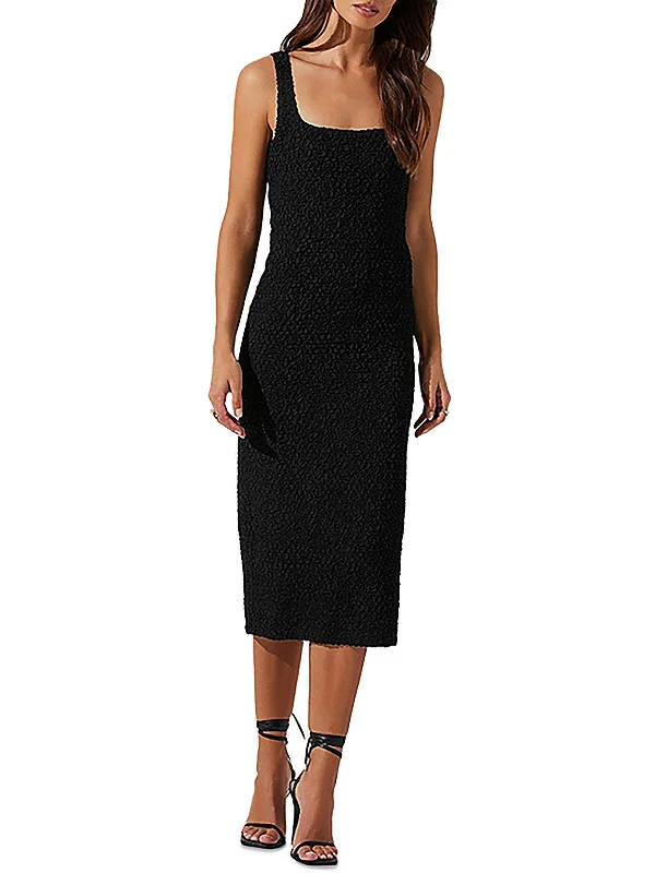 Womens Textured Polyester Bodycon Dress Sleek Bodycon Dress