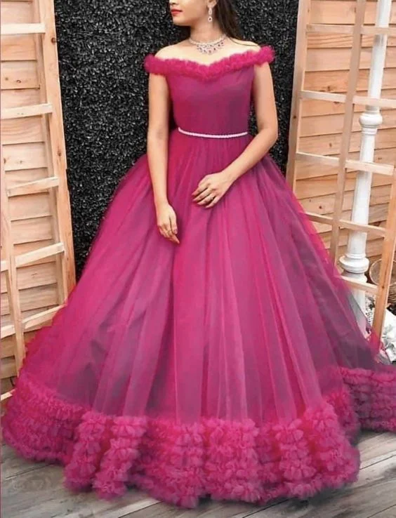 Charming Off The Shoulder Tulle Ball Gown,Princess Dress Y6193 Stylish Tulle Dress