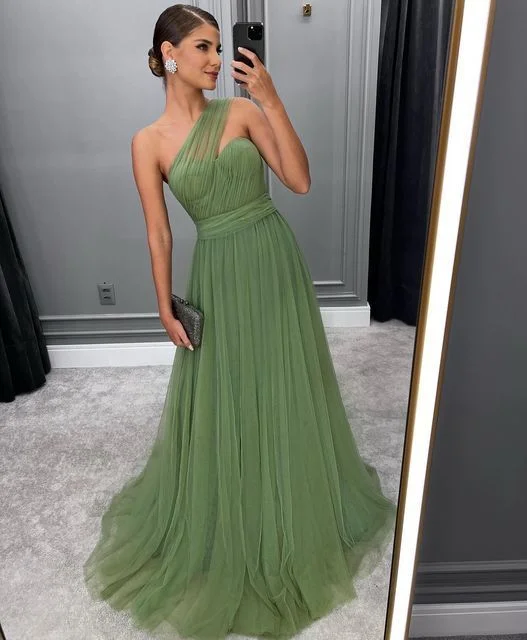 Green Long A-line Prom Dress,Trendy Tulle Formal Evening Dresses Y5271 Fluffy Tulle Dress