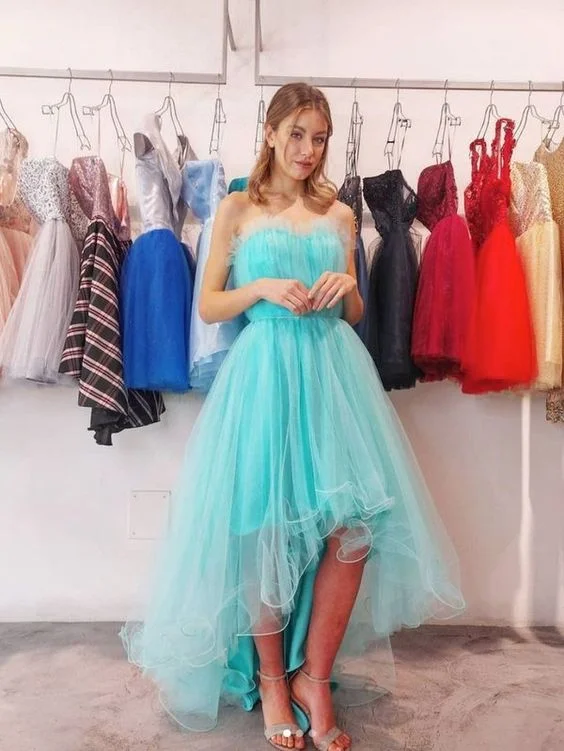 Tulle High Low Prom Dresses Sweetheart Evening Dresses Y5687 Tulle Bodycon Dress